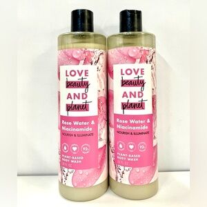 Love Beauty And Planet Rose Water & Niacinamide Body Wash 20oz Each (2 PACK)